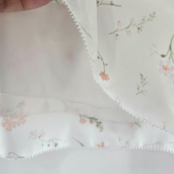 Aritzia Wilfred White Floral Reverie Mini Dress in Birch Women's Size XS NEW - Picture 6 of 11